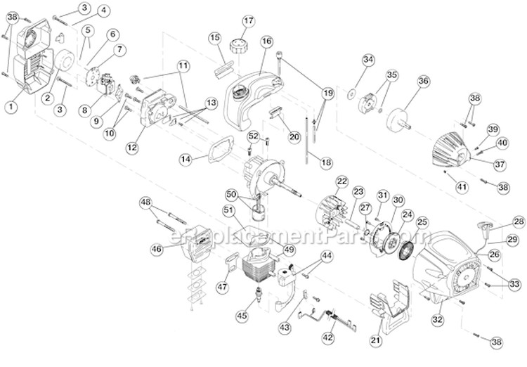 Page B Diagram and Parts List for YM90BC 41BDY90C901 Yard Man Trimmer